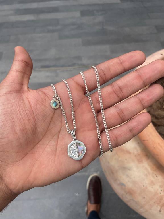Half half seashell necklace 