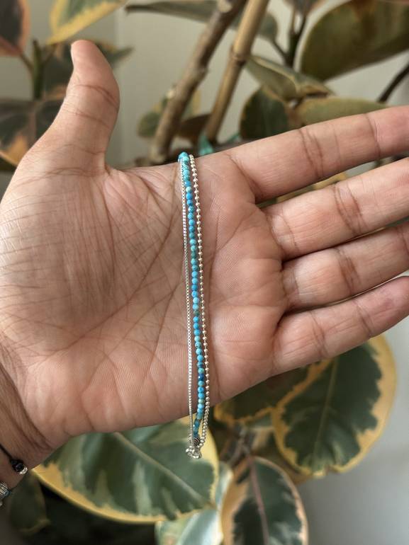 Triple Tiny light Turquoise 