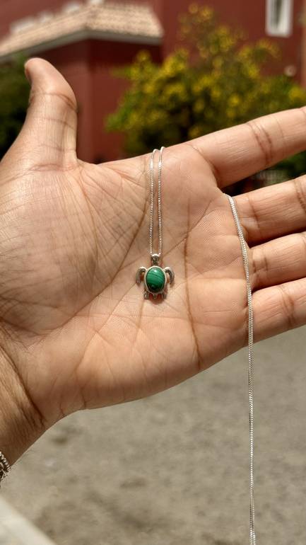 Malachite Turtle Necklace 