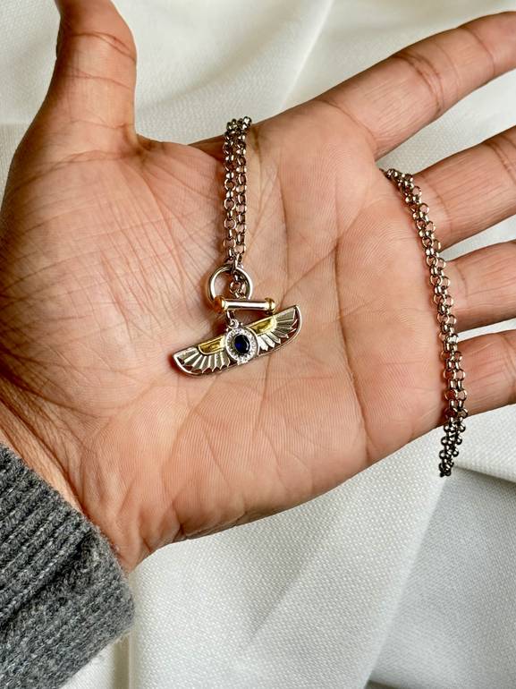 Wings of Isis Necklace (Blue)