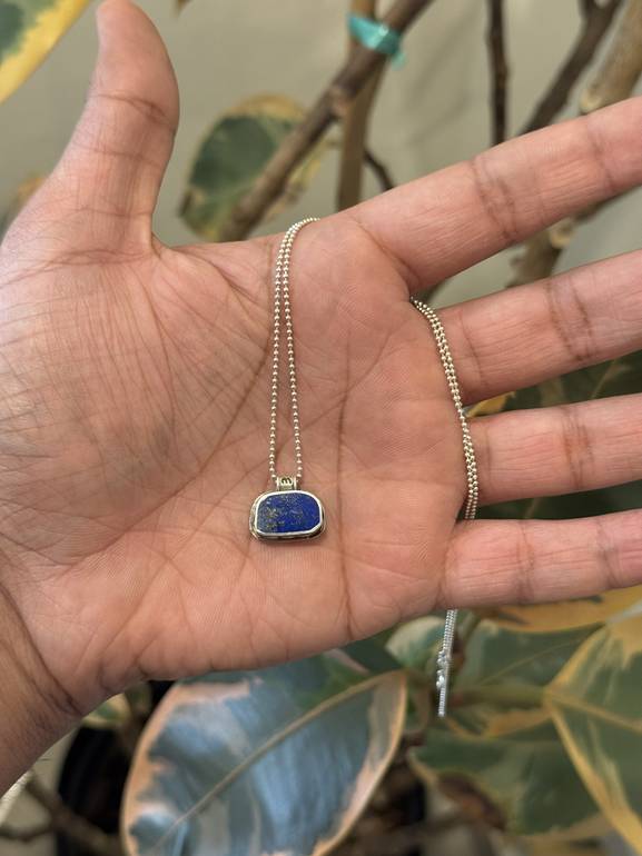Lapis Cube Necklace