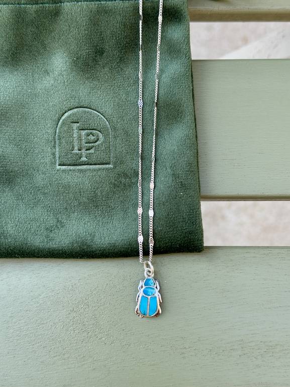 Turquoise Mother of Beetles Necklace