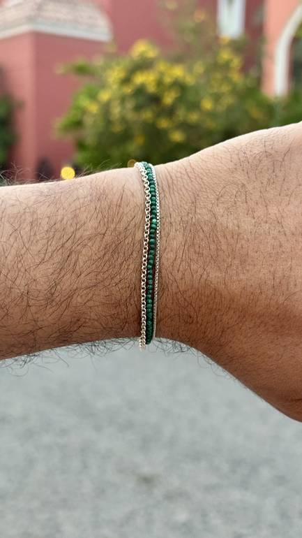 Triple Tiny Malachite Bracelet