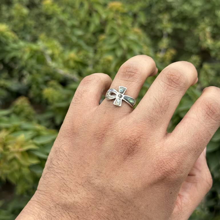 Ocean Ankh Ring