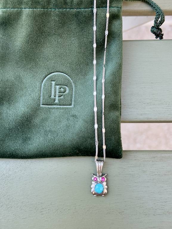 Turquoise Owl Necklace 🦉
