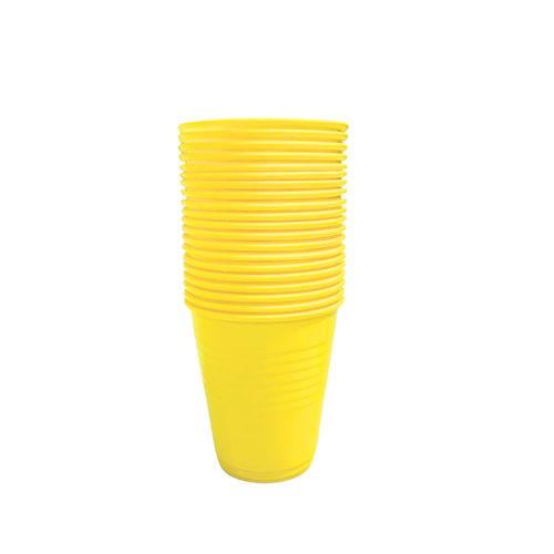كاس بلاستيك اصفر 20 كاس 7oz