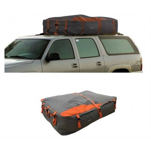 القاضي شنطة عفش لسقف السيارة كبير رصاصي مع برتقالي 46 x 185 x 125 xسم