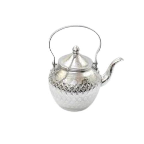 ابريق شاي شاهي تراثي المنيوم فضي 14 سم