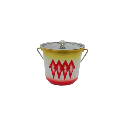 سطل ستيل نقش غضار مع غطاء مقاس 20
