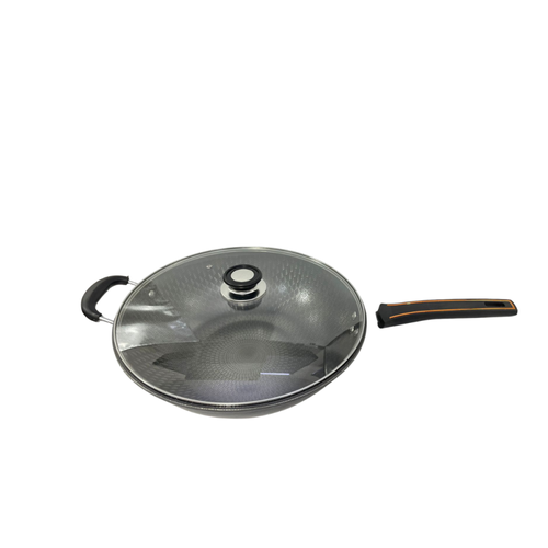 مقلى اسود بغطاء زجاج مقاس 34سم SH23237