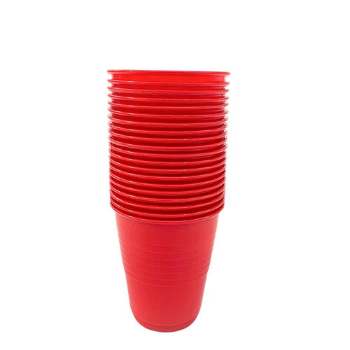 كاس بلاستيك احمر  20 كاس 7oz