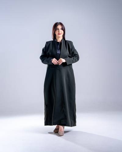 عباية بليزر رسمية زيتي غامق