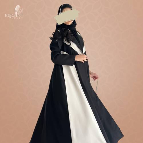 عباية كريب رسمية بتصميم حرف V أنيق