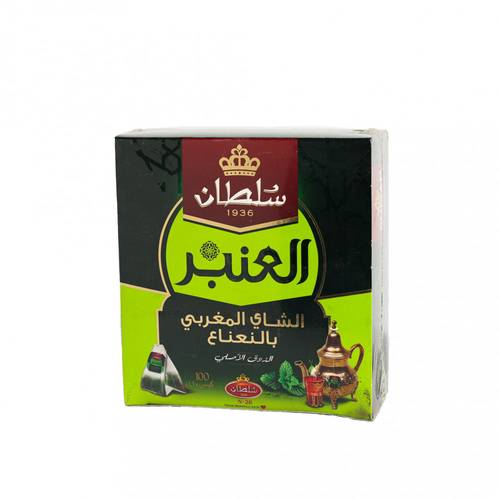 شاي سلطان اخضر نعناع عنبر ظروف 100 كيس