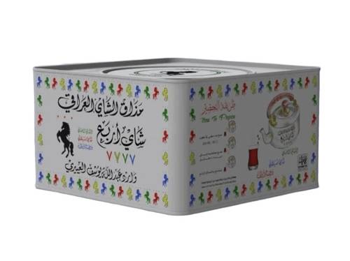 شاي اربع 7777 اسود علبة معدنية - خشن 800 جرام