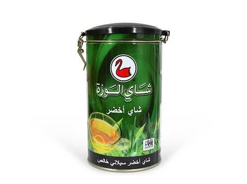 شاي الوزة اخضر علبة معدنية مدورة - خشن 300 جرام
