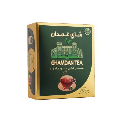 شاي غمدان اسود ظروف 100 كيس