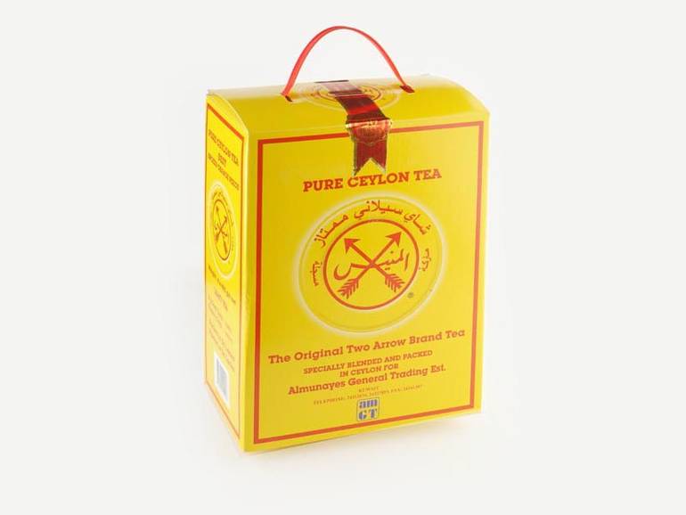 شاي المنيس اسود علبة كرتون اصفر - خشن 1800 جرام