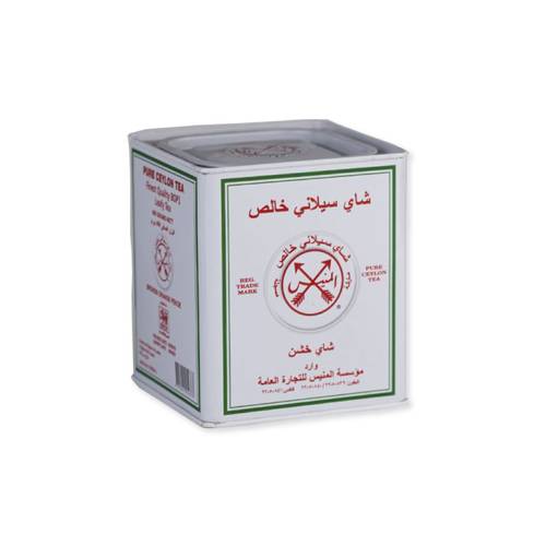 شاي المنيس اسود علبة معدنية ابيض - خشن 400 جرام