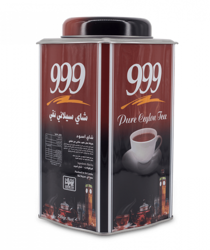 شاي 999 اسود علبة معدنية - خشن 250 جرام