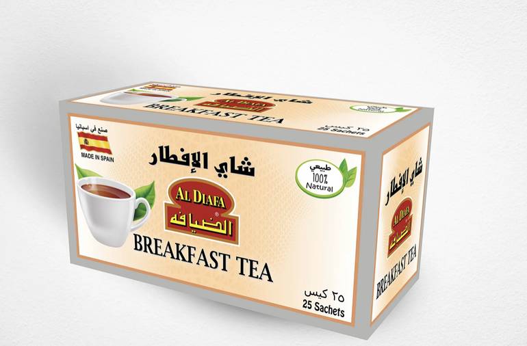شاي الضيافة الافطار ظروف مغلفة 25 كيس