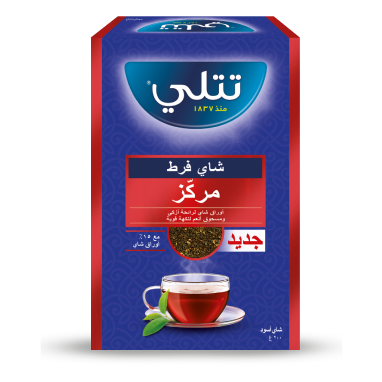 شاي تتلي اسود مركز علبة كرتون - ورقة قصيرة + ناعم 200 جرام