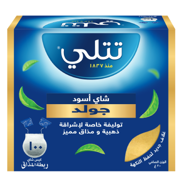 شاي تتلي اسود جولد ظروف 100 كيس