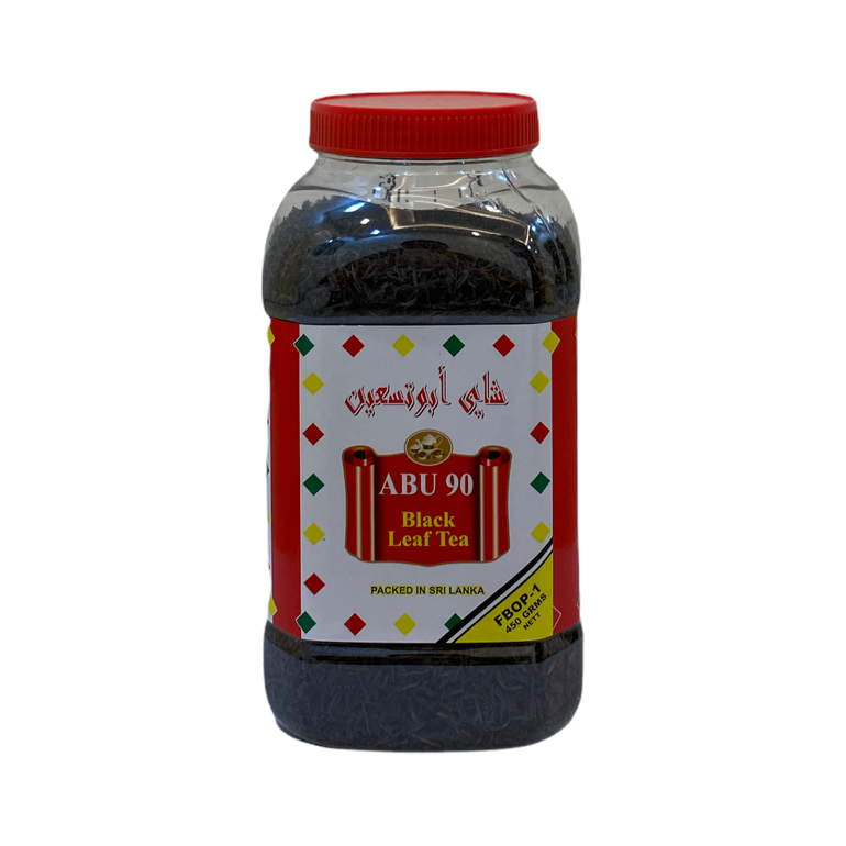 شاي ابوتسعين اسود علبة بلاستك - خشن 450 جرام