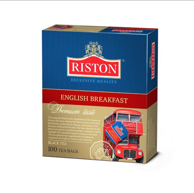 شاي ريستون اسود إفطار إنجليزي ممتاز ظروف 100 كيس