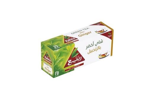 شاي ربيع أخضر بالزنجبيل ظروف مغلفة 25 كيس 