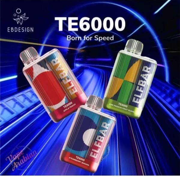 ELFBAR الف بار سحبة سيجارة الفبار 6000 شفطة عدة نكهات استخدام مره واحده