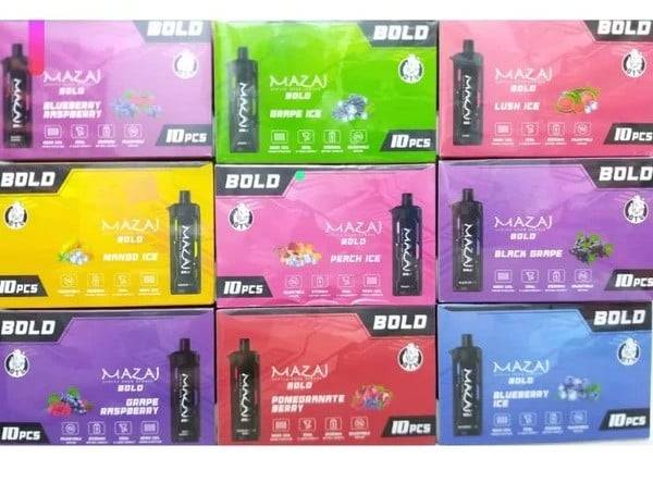 جهاز فيب شيشة مزاج بولد 4000 شفطة 10 نيكوتين عدة نكهات استخدام مره واحده MAZAJ BOLD