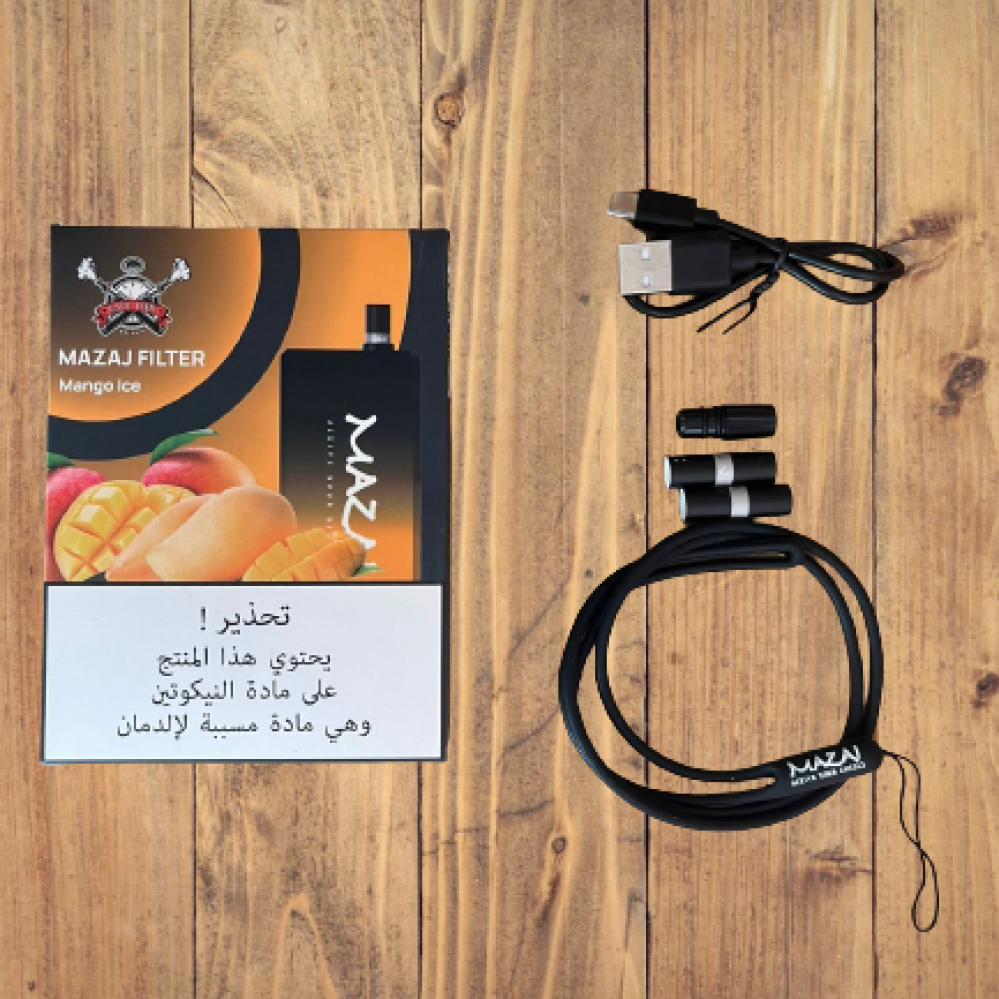 سحبة مزاج فلتر 6500 موشة مانجو بارد Mazaj Filter 6500 Puff Mango ICE