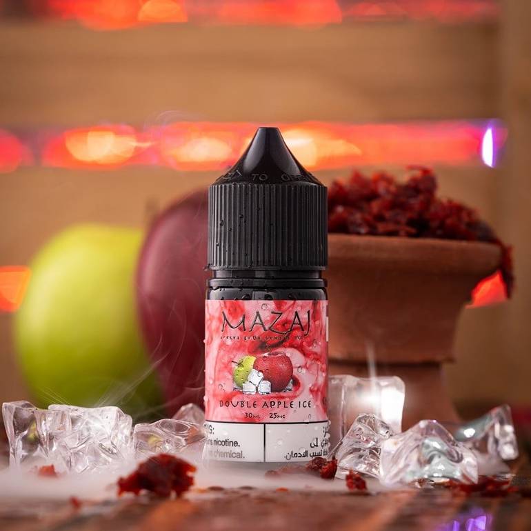 نكهة سولت مزاج معسل تفاحتين ايس بارد MAZAJ Double Apple ICE