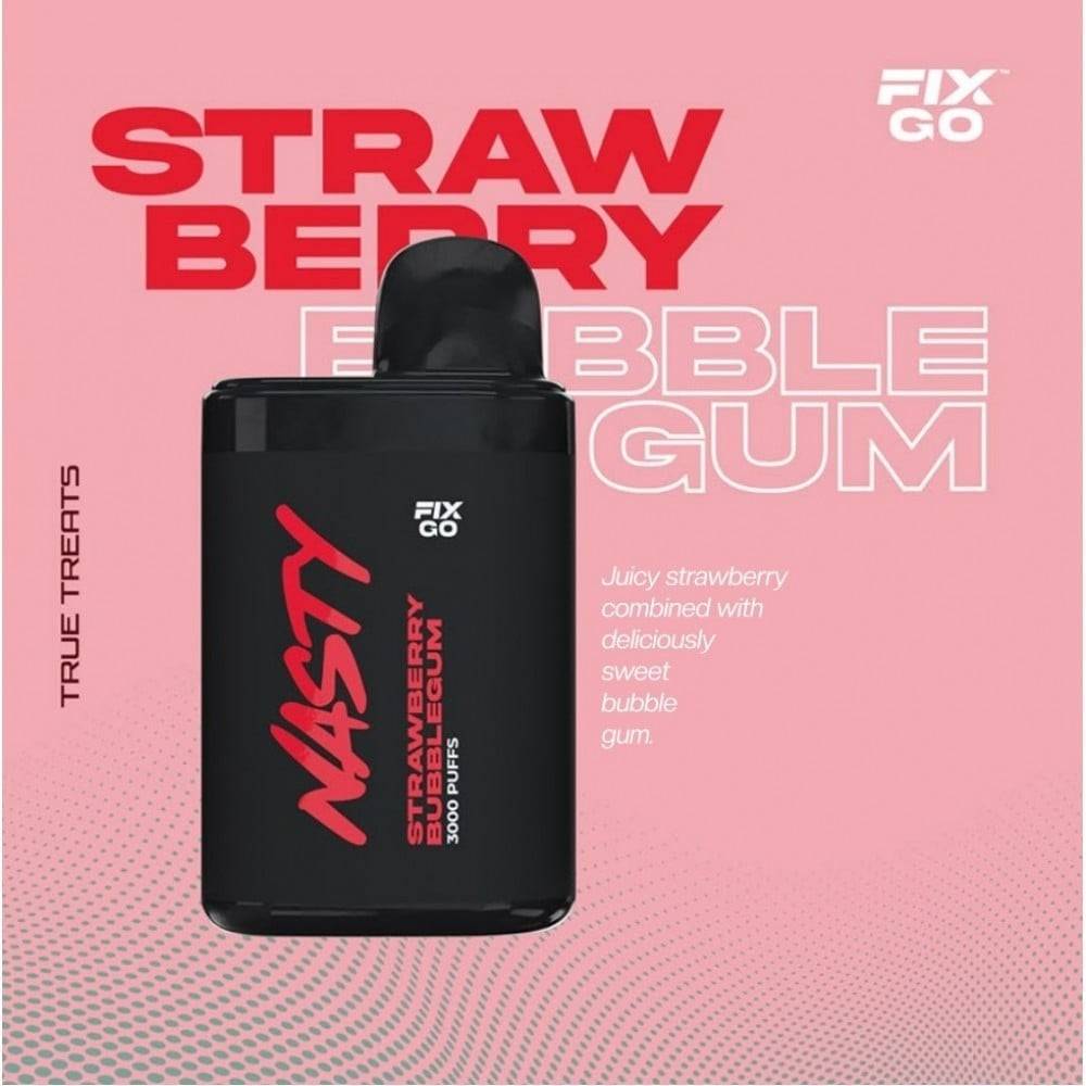 ناستي 3000 فوكس فيكس جو فراولة علك NASTY FIX GO 3000 Strawberry Bubblegum