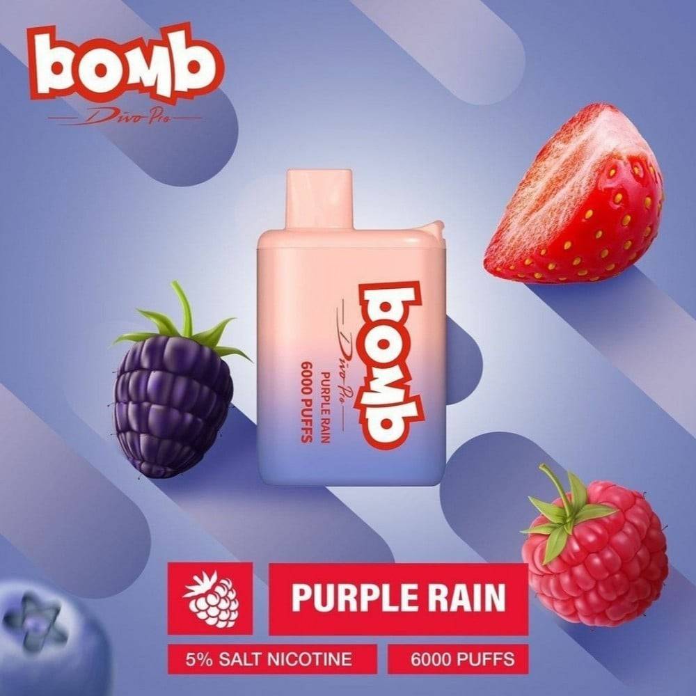 سحبة بومب 6000 بوف نكهة توت فراولة BOMB 6000 PUFF Purple Rain