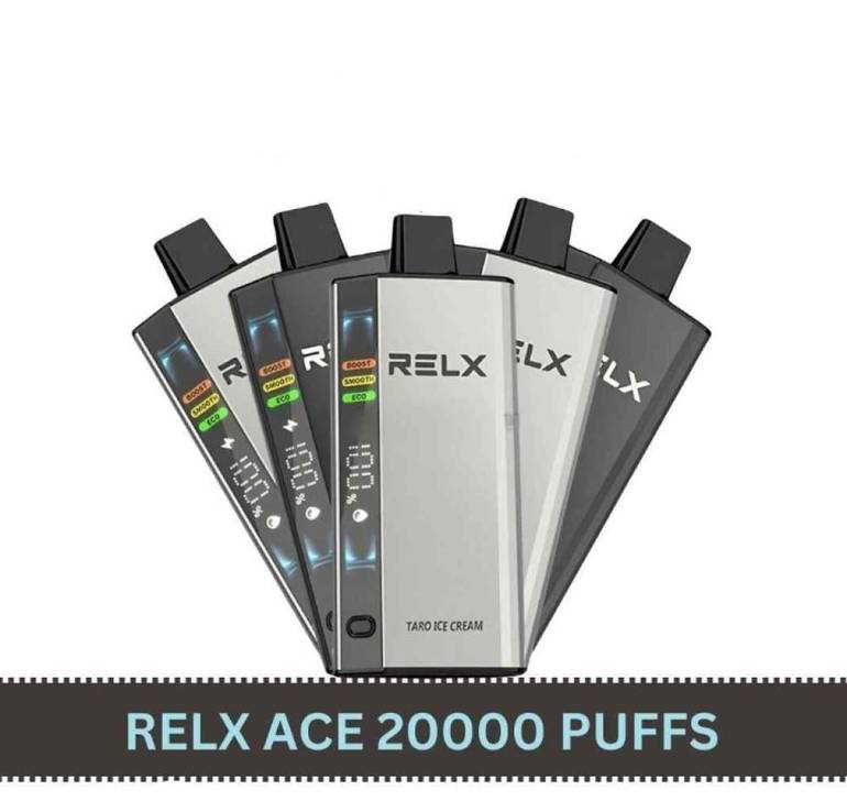 سحبة ريلاكس ايس بنكهة كريمي توباكو 20000 موشة RELX ICE CREAMY TOBACCO 20000 PUFFS