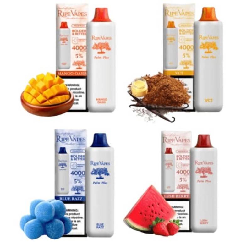 RIPE VAPES PALM PLUS سحبة سيجارة عدة نكهات بالم بلس رايب فيب 4000 شفطة