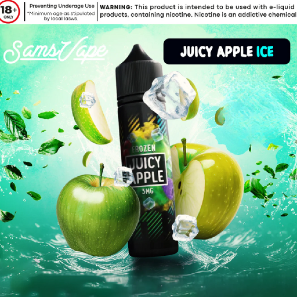 نكهة جوسي تفاح ايس من سامز فيب Juicy Apple Frozen Sams Vape