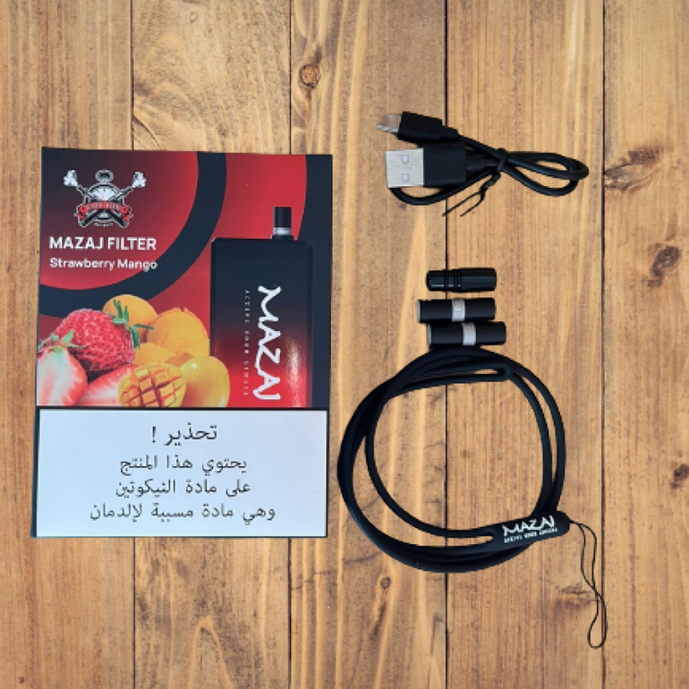 سحبة مزاج فلتر 6500 موشة فراولة مانجو Mazaj Filter 6500 Puff Strawberry Mango