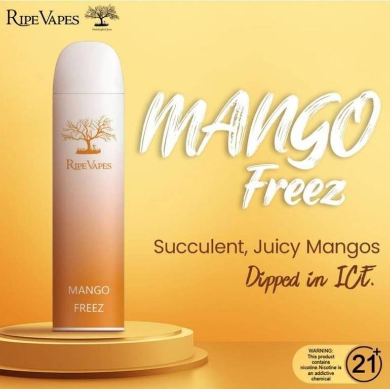 سحبة جاهزة ريب فيب مانجو بارد 3000 موشة ‎ RIPE VAPES PALM MANGO FREEZ 3000 PUFF