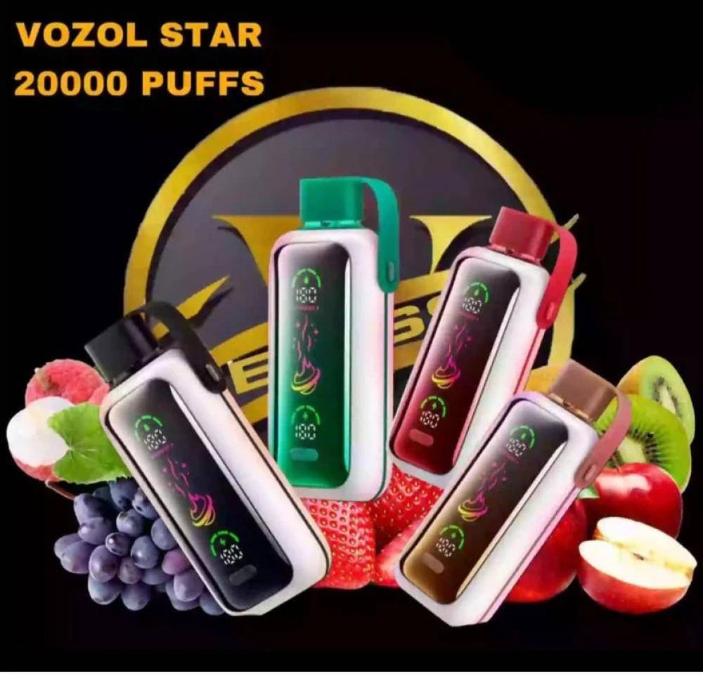 VOZOL سحبة سيجارة فوزول ستار 20000 شفطة عدة نكهات 50 نيكوتين استخدام مره واحده