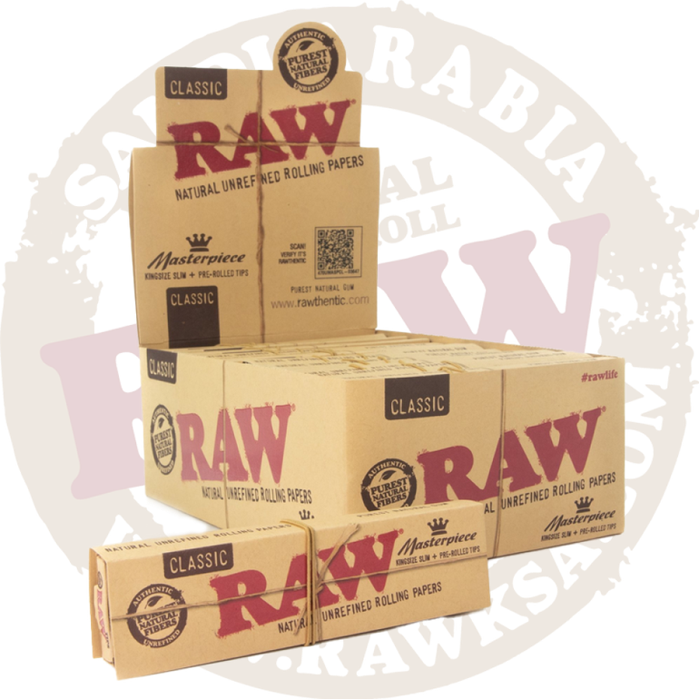 كلاسك كنج + فلاتر ملفوفة RAW Classic KS + Prerolled Tips