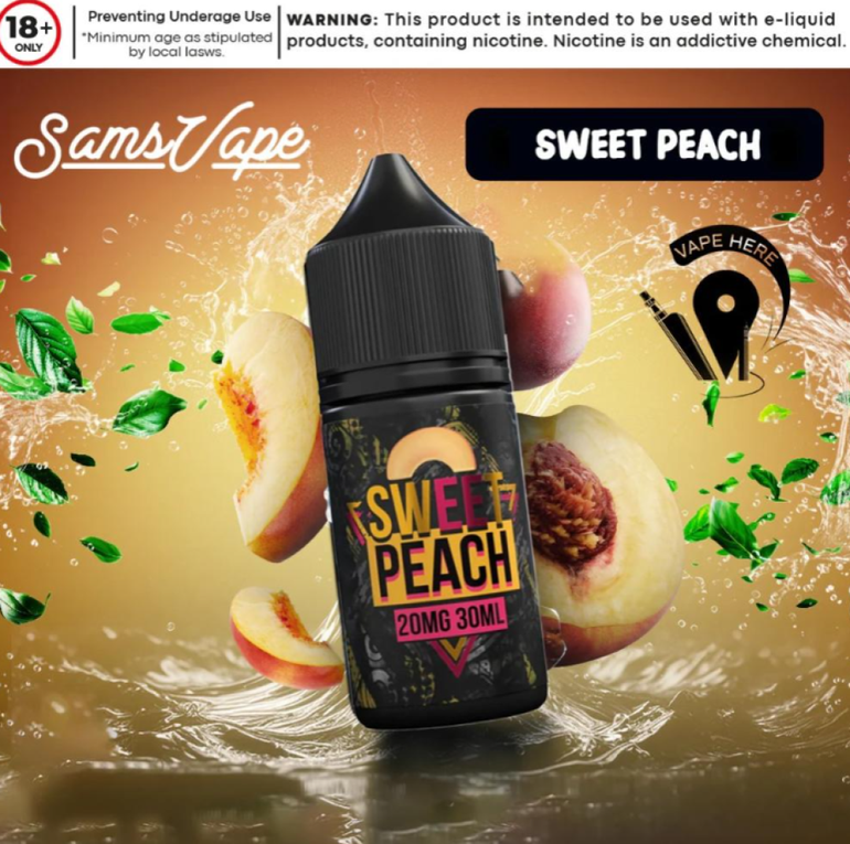 نكهة سولت سويت خوخ سامز فيب Sweet Peach Sams Vape salt
