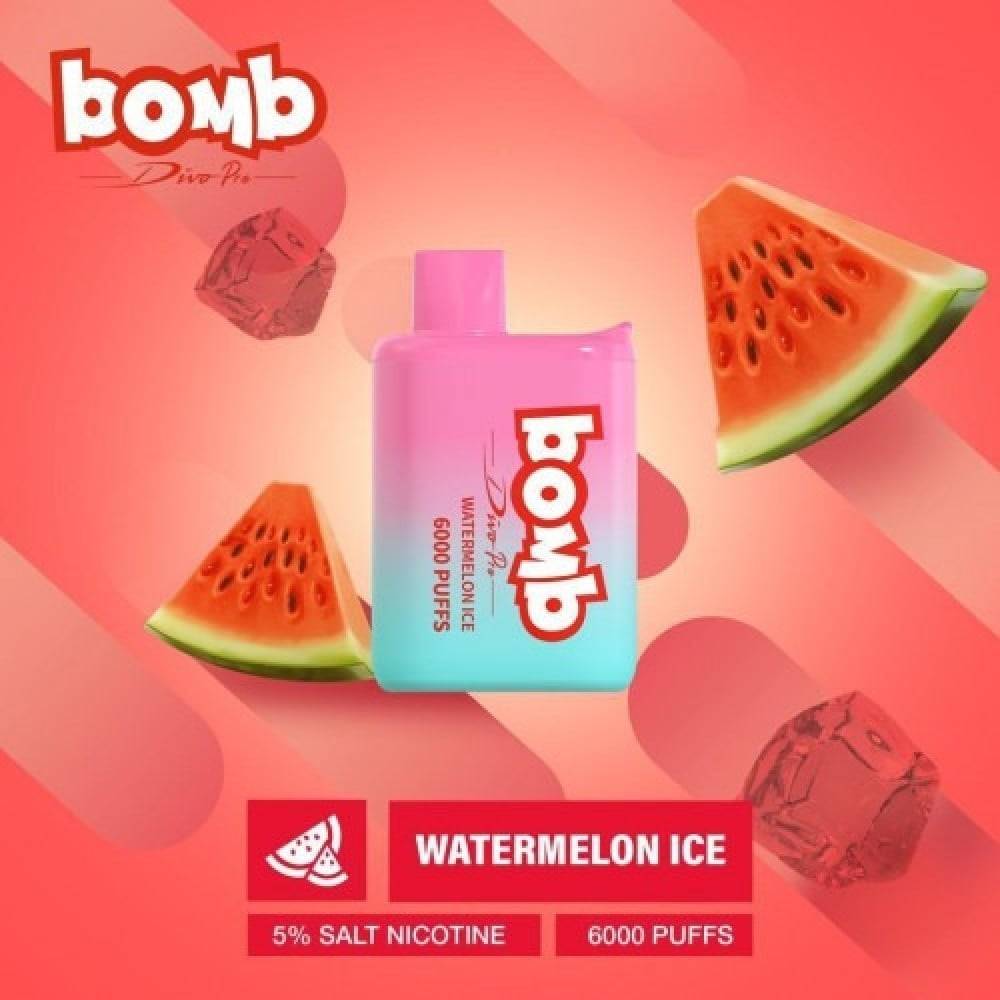 سحبة بومب 6000 بوف بطيخ ايس لوش ايس BOMB 6000 PUFF Watermelon ICE