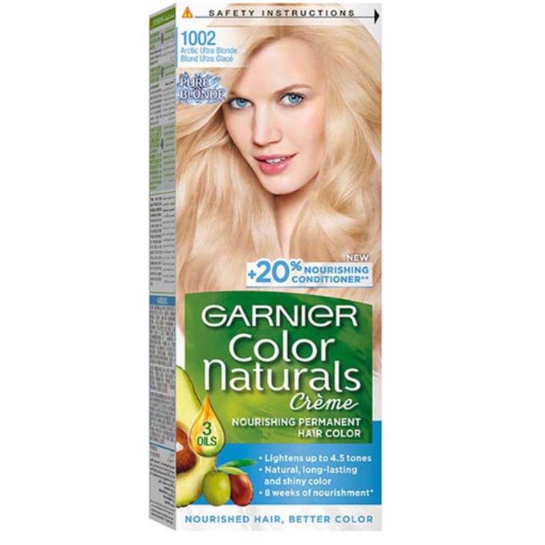صبغة غارنيه لون أشقر فاتح تحافظ على لمعان ورطوبة الشعر 1002 ( Garnier Color Naturals )