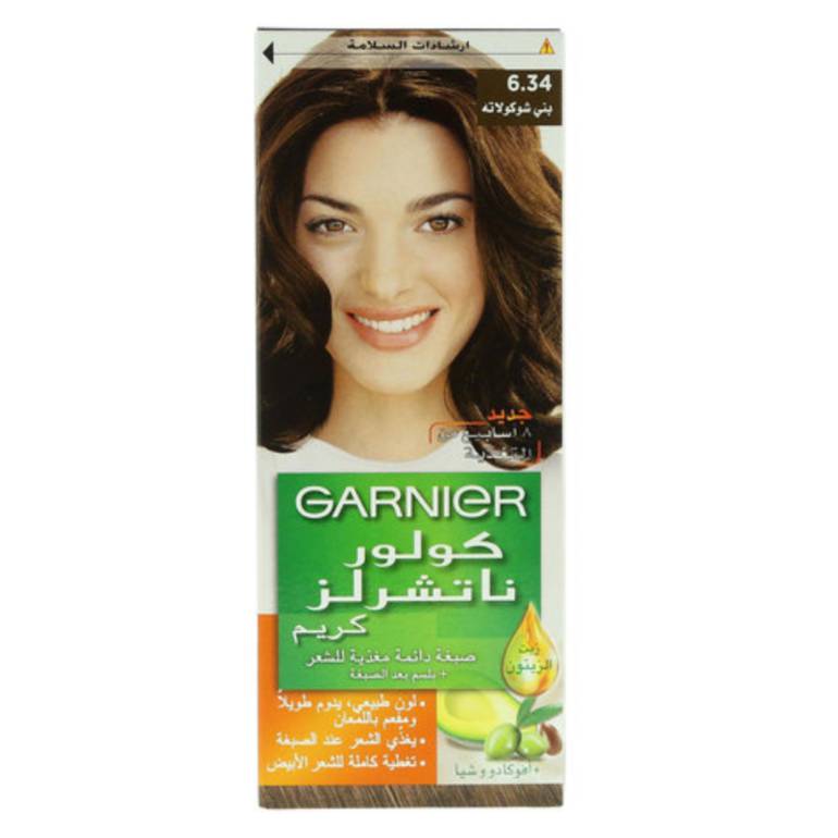 صبغة غارينيه لون بني غامق بتغذية عميقة للشعر 6.34 (Garnier Color Naturals)
