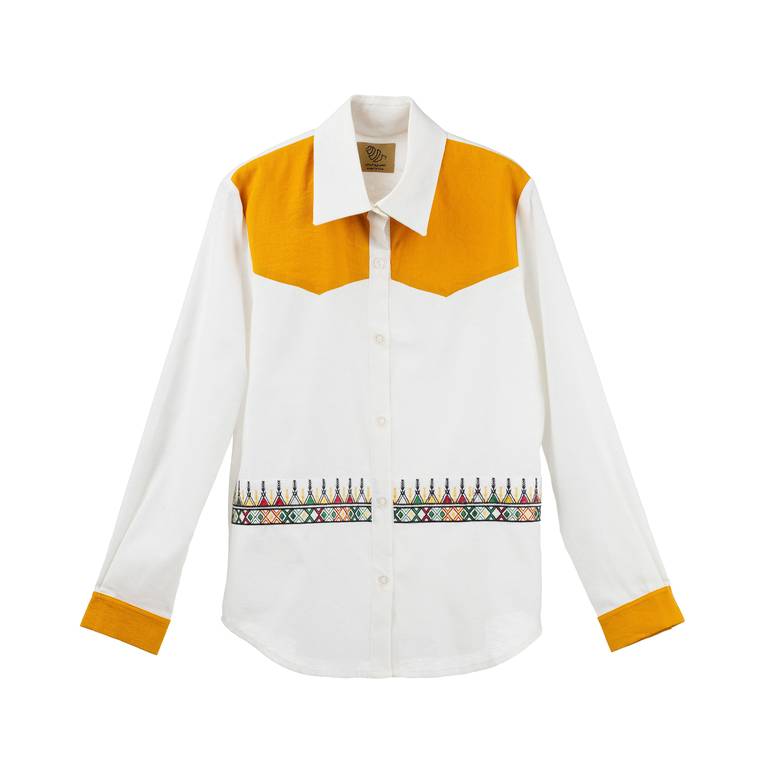 Women’s Shirt with Traditional Asiri Geometric Pattern - S-M