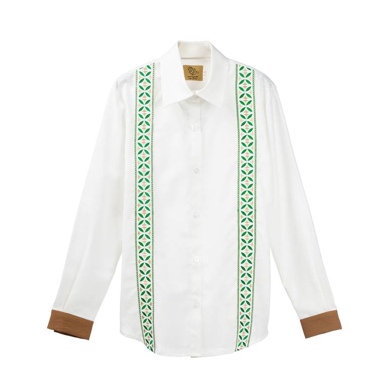 Women’s Shirt with Hasawi Geometric Pattern - S-M