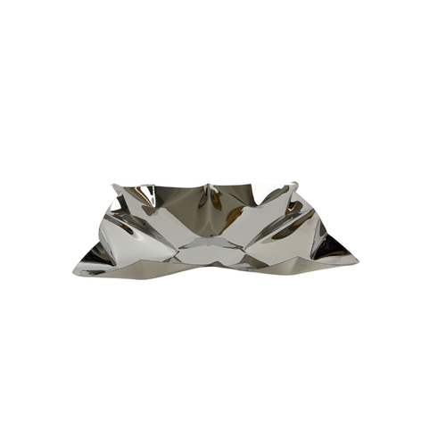 Silver Square Pleated Plate - Large